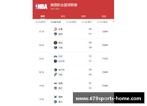 NBA电视直播时间表及节目预告